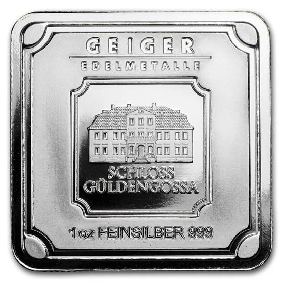 1 oz Silver Bar - Geiger Edelmetalle (Original Square Series) 1 oz Silver Bar - Geiger Edelmetalle (Original Square Series)